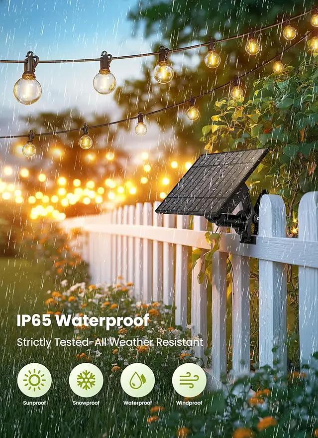Brightown 158FT Solar String Lights Outdoor Waterproof with Remote, Solar Patio Lights with 75 Shatterproof LED Bulbs, 3 Light Mode, Dimmable & Timer, Hanging String Lights for Porch Garden Bistro by GreenHaven Gardens