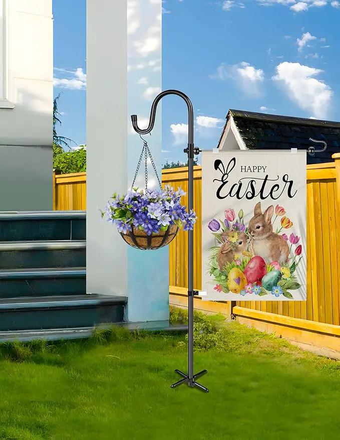 XDW-GIFTS Garden Flag Stand, Sturdy 2-Pack Flag Pole Holder with Shepherd Hook for Yard Decorations Outdoor Garden Flag Holder for 14''x20'' Flags 45 in Heavy Duty Yard Flag Post Stake (Without Flag) by GreenHaven Gardens