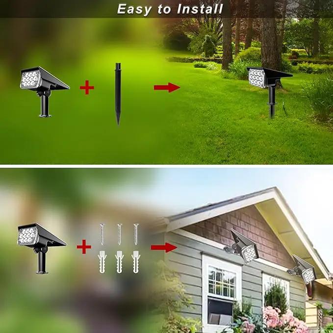 Green Solar Spot Lights Outdoor, St. Patrick's Day Decor Lights with IP65 Waterproof 20 LEDs Solar Landscape Spotlights for Garden Path Yard Holiday Christmas 4 Pack by GreenHaven Gardens