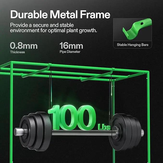 VIVOSUN S538 5x2 Grow Tent, 60"x32"x80" High Reflective Mylar with Observation Window and Floor Tray for Hydroponics Indoor Plant for VS2000/VSF4300 by GreenHaven Gardens