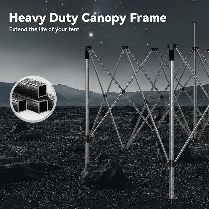 COBIZI 10x15 Pop up Canopy Tent Heavy Duty with 4 Sidewalls, Easy Set-up Commercial Outdoor Party Tent, 100% Waterproof Wedding Canopy Gazebo, 3 Height Adjustable with Handbag, Black by GreenHaven Gardens