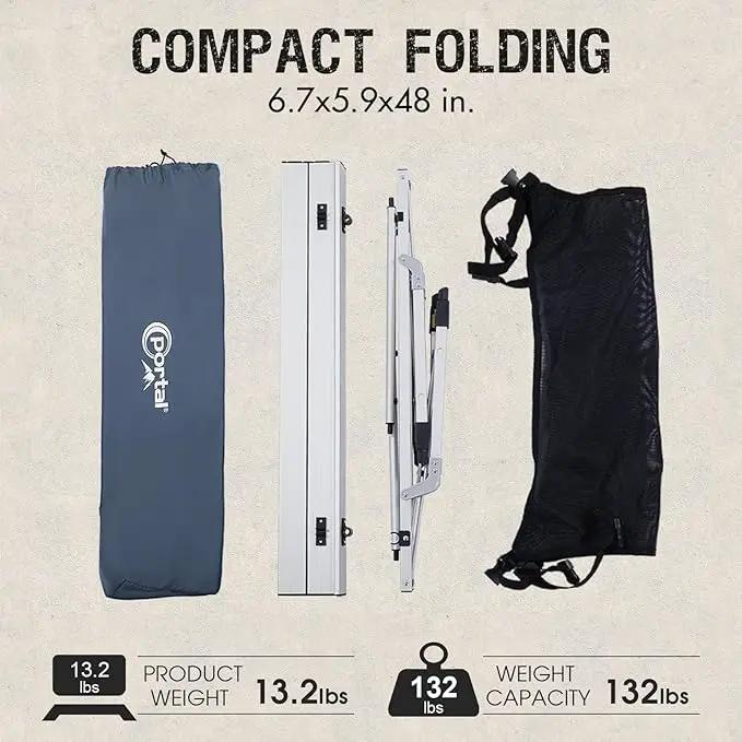 PORTAL Camping Table Portable Foldable with Adjustable Legs, Aluminum Folding Table Roll Up Table with Carrying Bag for Outdoor, Beach, Picnic, Backyards, BBQ and Party, Silver, Big by GreenHaven Gardens
