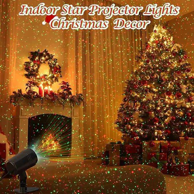 Christmas Projector Lights Outdoor, Firefly Show Decorations, Red and Green Stars Holiday Lights, Waterproof Remote Timer, Garden Indoor Wedding Home Party Gift by GreenHaven Gardens