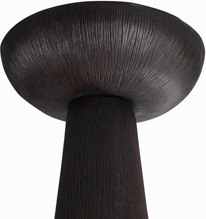 Bird Bath for Outdoor - 26'' Tall Resin Natural Wood Pattern Designt Birdbaths, Lightweight and Durable - Enhance Your Outside Garden with This Stunning Water Feature (Wood Grain) by GreenHaven Gardens