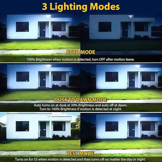 90W 10000LM LED Security Lights Motion Sensor Outdoor Lights, 4 Head Dusk to Dawn, 6500K Daylight Flood Lights Outdoor Motion Sensor, IP65 Waterproof, Motion Light for Outside, Garage, Yard, Porch by GreenHaven Gardens
