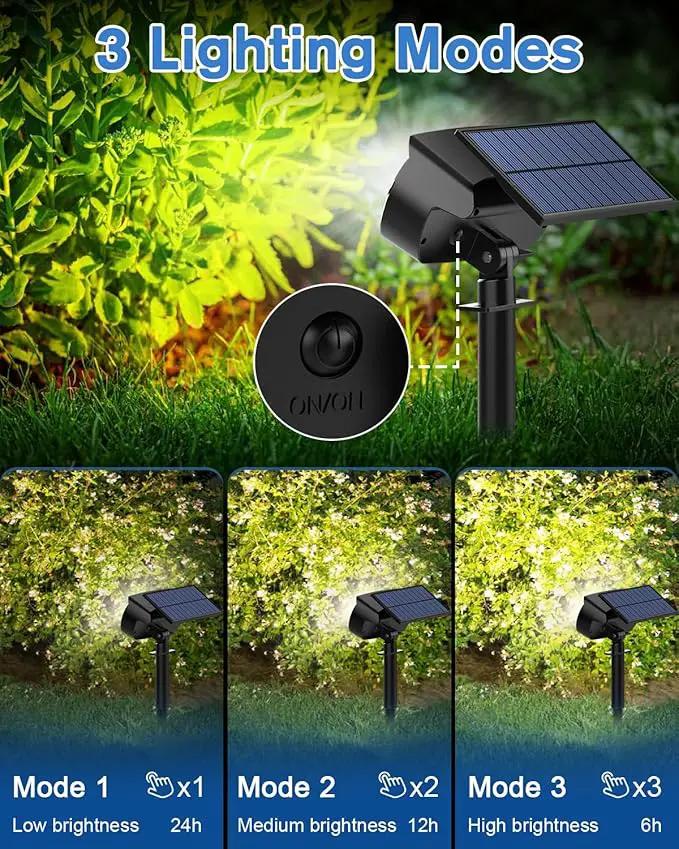 Fabrito Solar Spot Lights Outdoor 136 LEDs, Large Area Lighting Solar Lights Outdoor, 4 Pack IP65 Waterproof Landscape Spotlights Auto On/Off for Yard, Garden, Pathway, Plants,Tree (Cool White) by GreenHaven Gardens