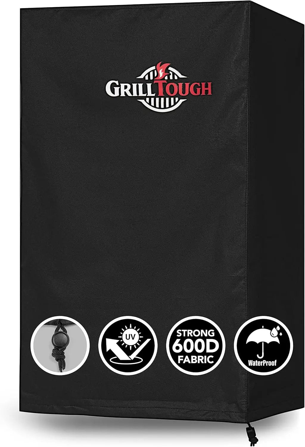 Heavy Duty Smoker Cover for Outdoor Griddle, 30 Inch – Waterproof, Weather Resistant, UV & Fade Resistant with Adjustable Straps – BBQ Cover for Flat Grill, Black by GreenHaven Gardens