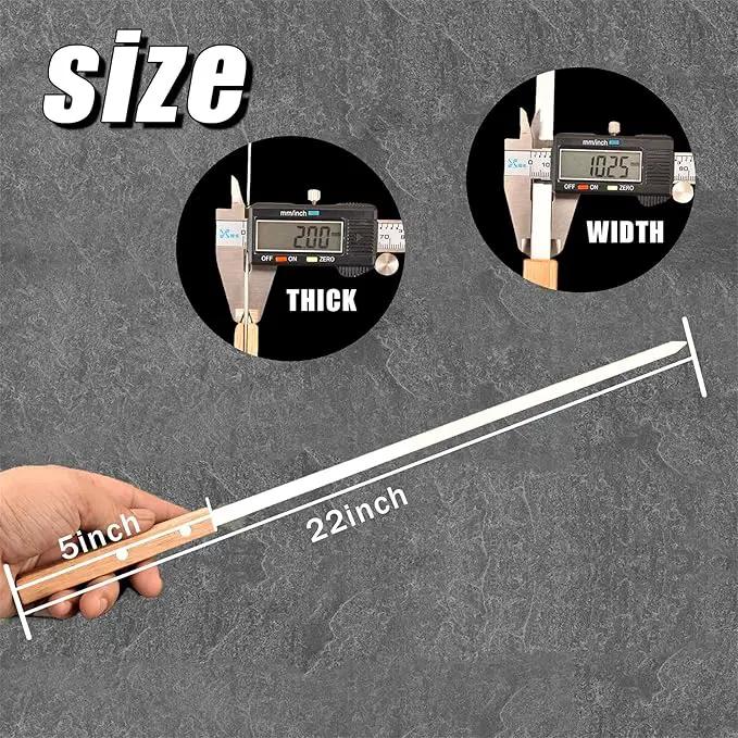 22-Inch Long Flat BBQ Skewers, HONSHEN 3/8 Inch Heavy Duty Stainless Steel Wide Blade with hardwood Handle barbecue skewers for Grilling Meat,Chicken,Beef-Set of 12 (22Inch Flat BBQ Skewers 12p) by GreenHaven Gardens