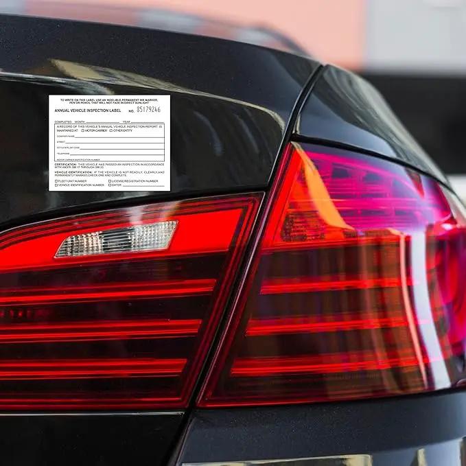 Annual Vehicle Inspection Label 50 Pack Interior Vehicle Inspection 2-Ply Adhesive Vinyl with Mylar Laminate 5" x 4" Meet DOT Requirements by GreenHaven Gardens