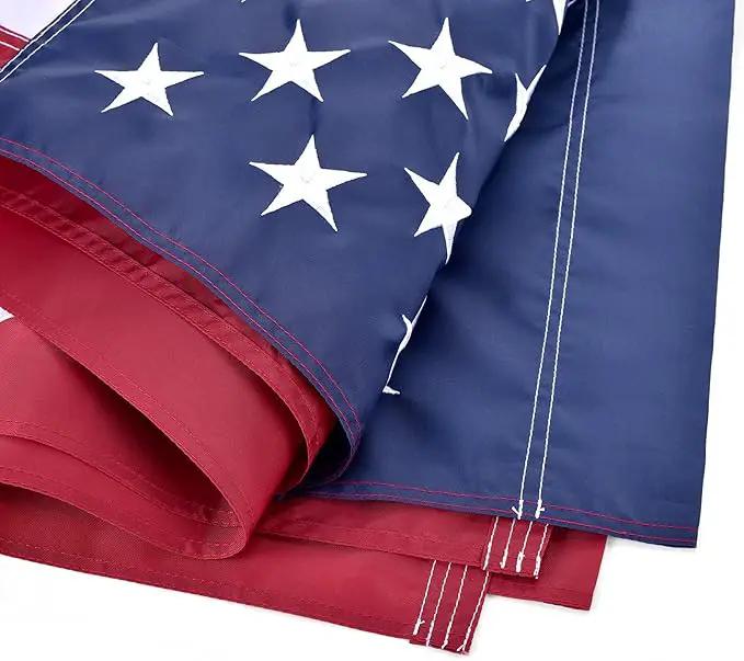 American Flag Pole Sleeve-American Flags for Outside 3x5 (Pole Not Included), Embroidered Stars, Sewn Stripes, UV Protected, American Flag Banner by GreenHaven Gardens