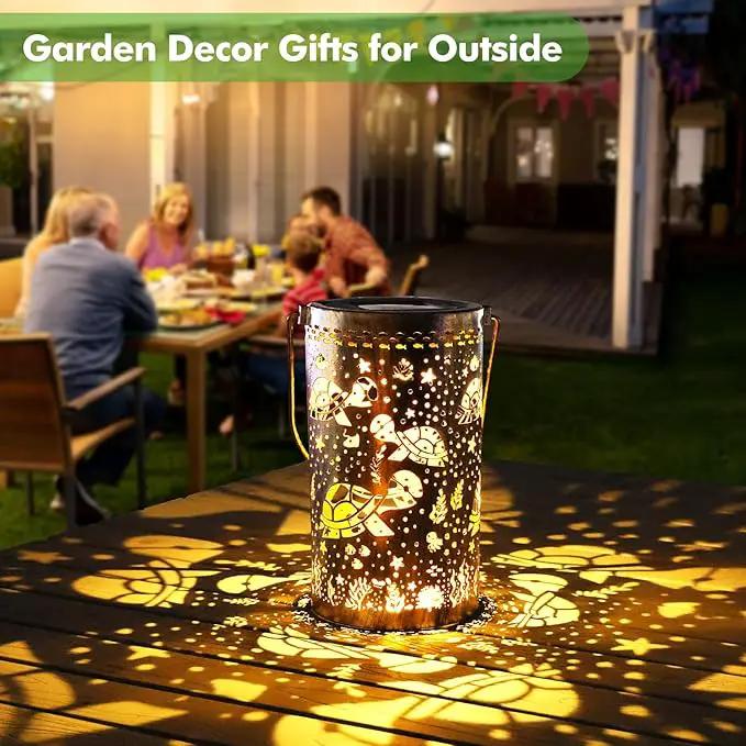 Fabuday Turtle Solar Lanterns Outdoor Waterproof - Metal Hanging Solar Powered Lights Led for Outside, Patio, Porch, Balcony, Yard and Deck Garden Decor, Gardening Decorations Gifts for Women Mom by GreenHaven Gardens