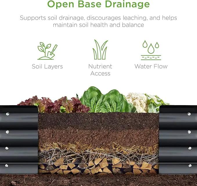 Best Choice Products 8x2x1ft Outdoor Metal Raised Garden Bed, Oval Deep Root Planter Box for Vegetables, Flowers, Herbs, and Succulents w/ 108 Gallon Capacity - Charcoal by GreenHaven Gardens