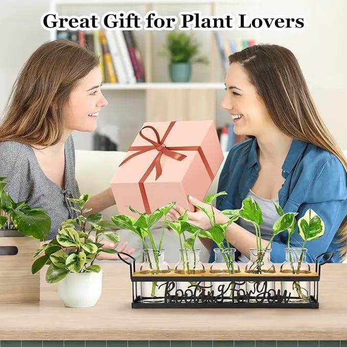 THYGIFTREE Plant Propagation Stations, Mothers Day Plant Lover Gifts for Mom Women Rooting for You Propagate Jars for Hydroponic Cuttings Propagating Vase by GreenHaven Gardens