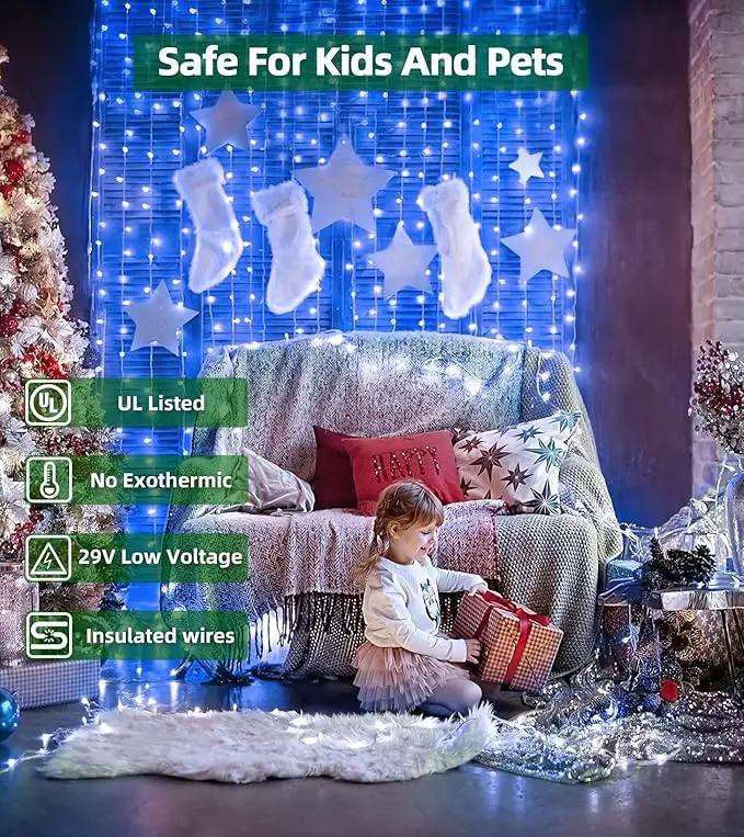 1500 LED 492ft Outdoor Christmas Lights Decorations, Green Wire LED String Lights with Timer Memory, Twinkle Lighs for Indoor Outdoor Party, Tree Wedding, Garden, Patio (Blue) by GreenHaven Gardens