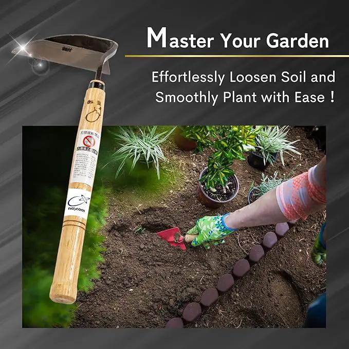 Premium Japanese Weeding Sickle Hand Hoe for Gardening - Ideal for Planting, Plowing, Digging & More - Durable, Ergonomic Design, and Sharp Blade for Effortless Work by GreenHaven Gardens