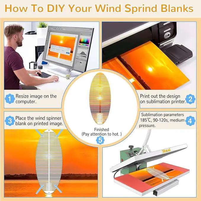 Sublimation Wind Spinner Blanks, 8 Pack 10 Inch 3D Aluminum Metal Hanging Wind Spinner Bulk for Garden Yard Outdoor, Window Porch Decoration for Heat Press Transfer DIY by GreenHaven Gardens