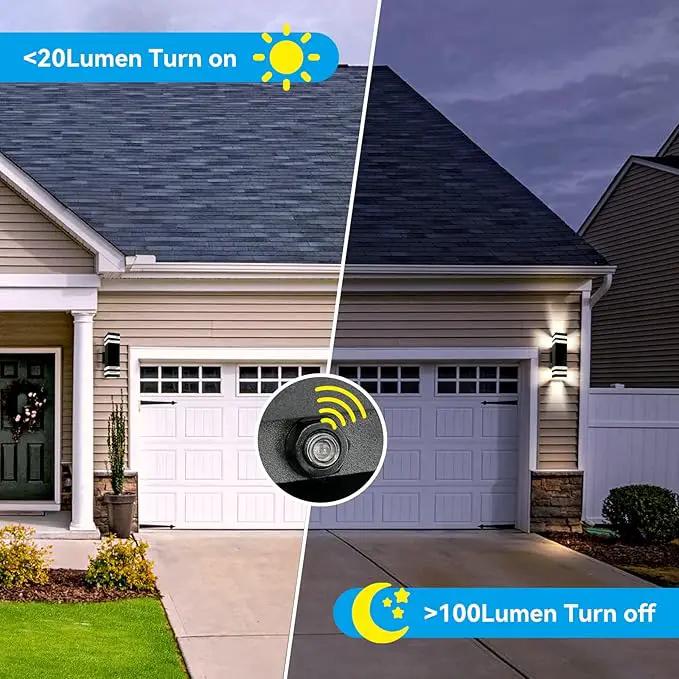 4 Pack LED Up Down Porch Wall Light, Modern Dusk to Dawn Outdoor Lighting, Aluminum IP65 Waterproof Exterior Light Fixture, Square Wall Light Sconce for Patio House by GreenHaven Gardens
