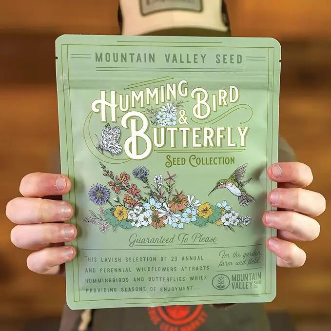 Wildflower Seeds Bulk, 2 Oz. 80,000+ Seeds – Butterfly & Hummingbird Mix with 23 Non-GMO Varieties – Pollinator Flower Seed for Planting by GreenHaven Gardens