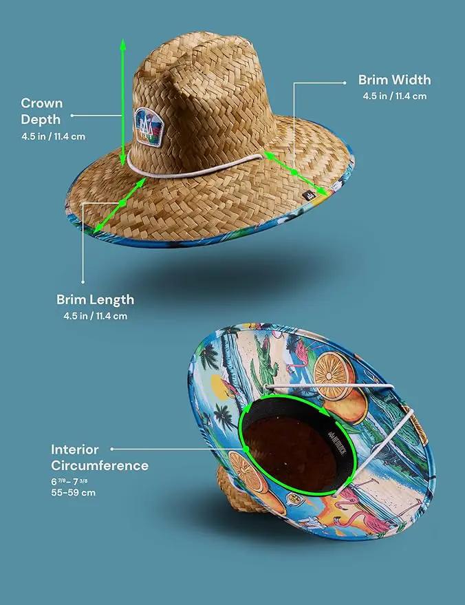 Straw Hat for Men & Women | Lifeguard Hat, Beach Hat & Sun Hat | UPF 50+ Wide Brim for Sun Protection | One Size | Hemlock by GreenHaven Gardens