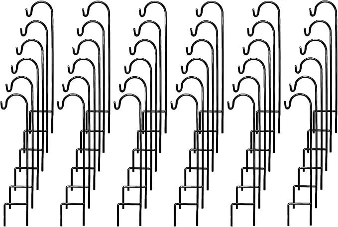 Ashman Shepherd's Hooks 35 Inch (36 Per Pack), Black, Made of Premium Metal for Hanging Solar Lights, Bird Feeders, Mason Jars, Christmas Lights, Lanterns, Garden Stakes and Wedding Décor. by GreenHaven Gardens