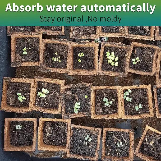 400Cells Seedling Start Trays with Drain Holes,40pcs Peat Pots Seedling Pots Biodegradable,Seedling Starter Kit,Organic Germination Plant Starter Trays(400xLabels,2xTransplant Tools,1xSpray Bottle) by GreenHaven Gardens