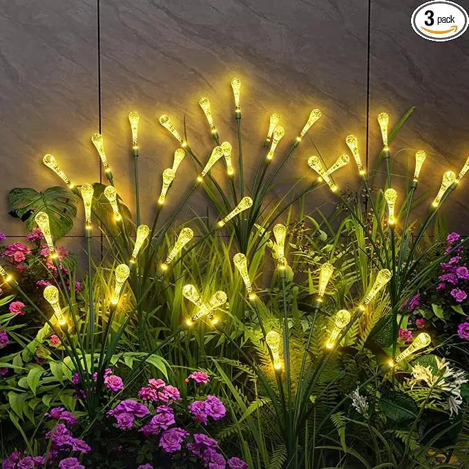 Solar Lights Outdoor Waterproof Upgraded Outdoor Solar Lights for Yard Patio Garden Decor, Solar Lights for Outside Gardening Supplies, Water Droplets Garden Lights Solar Powered Outdoor (4 Pack) by GreenHaven Gardens