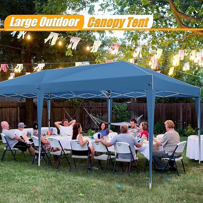 HOTEEL 10x20 Pop up Canopy with 6 Sidewalls, One Push Instant Setup Outdoor Canopy Tent with Reinforce Rod, Weight Bag, for Parties, Events, Blue by GreenHaven Gardens