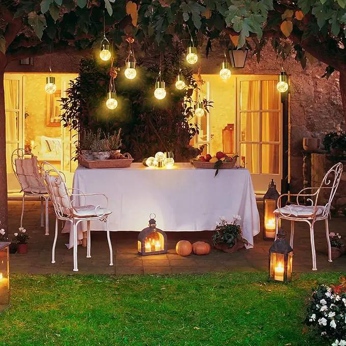 MAXvolador 12-Pack Hanging Solar Lights, Decorative Cracked Glass Ball Light, Solar Powered Waterproof Globe Lighting for Garden, Tree(Warm White) by GreenHaven Gardens