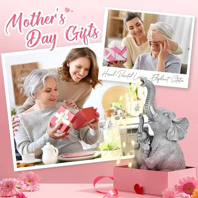 GIGALUMI Solar Garden Outdoor Statues for Women, Mom, Grandma. Elephant Figurine Housewarming and Birthday Gifts Outdoor Statue Light Decor Ornament for Backyard, Patio, Balcony, Lawn, Pond by GreenHaven Gardens