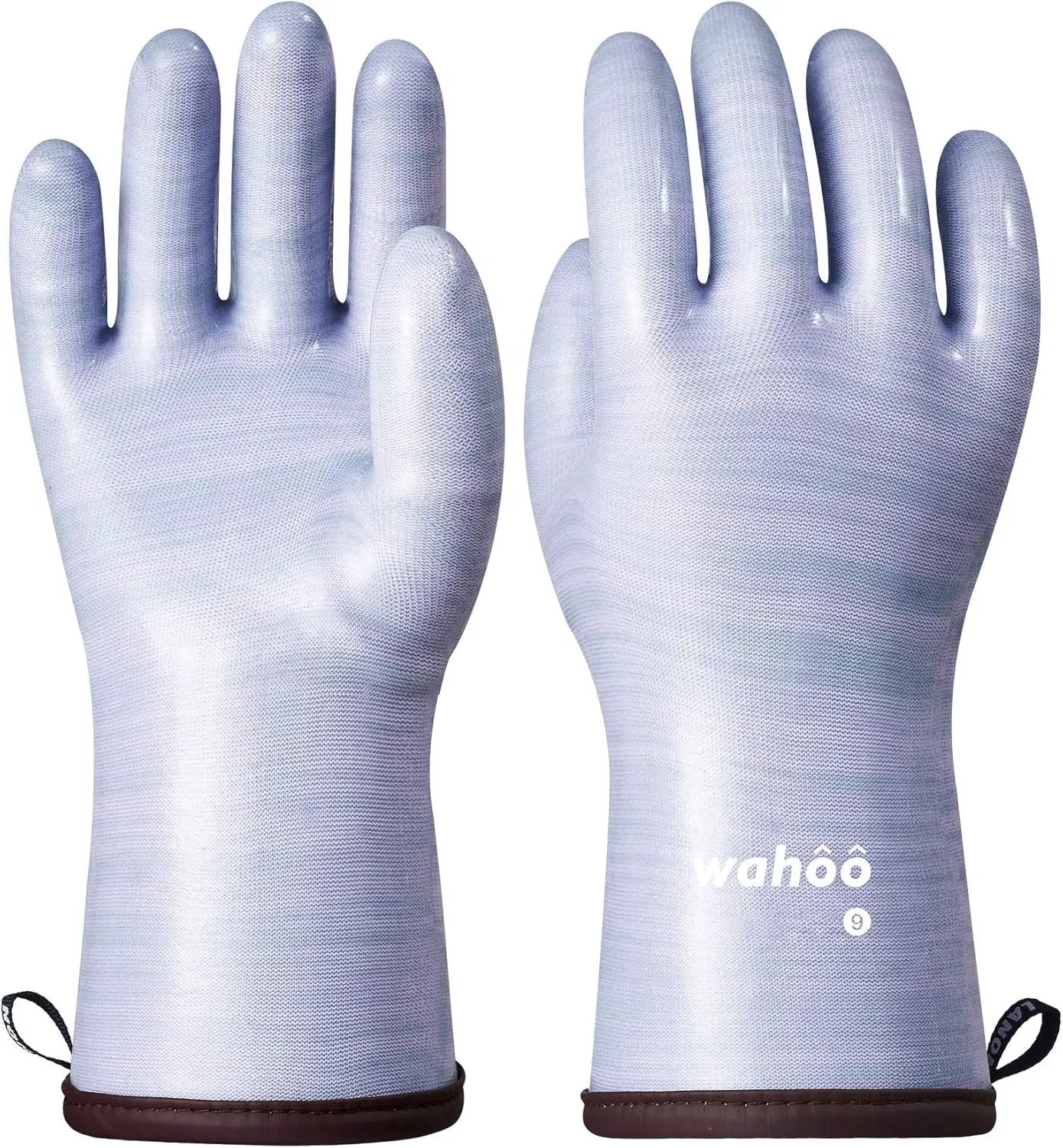 LANON Protection Wahoo Liquid Silicone Smoker Oven Gloves, Food-Contact Grade, Heat Resistant Gloves for Cooking, Grilling, Baking, Purple, L/9 by GreenHaven Gardens