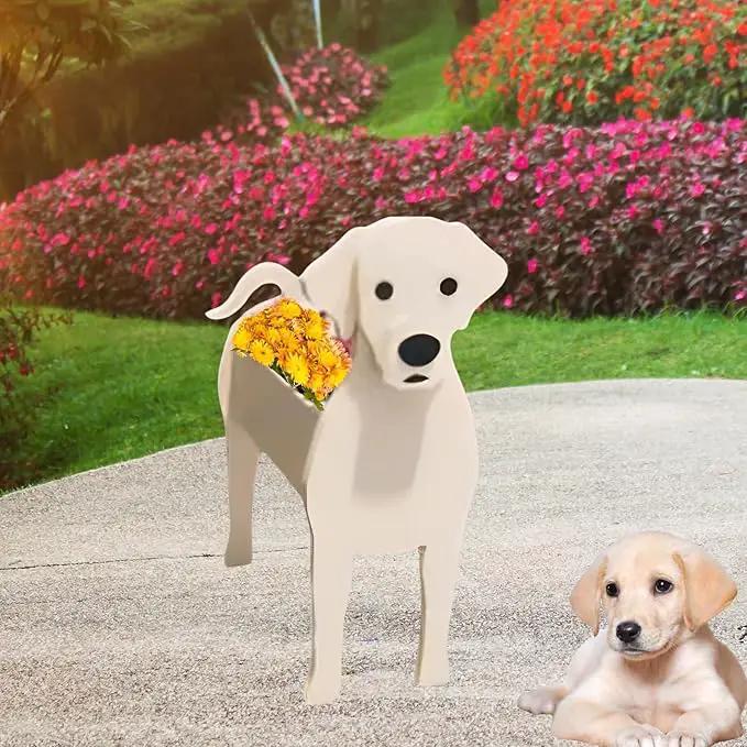 White Labrador Dog Planter Plant Pots,Cute Garden Dog Flower Planter,Large Dog Planters Birthday Gifts for Women,Office,Indoor/Outdoor Decor(9.84 * 7.87 * 17in) by GreenHaven Gardens