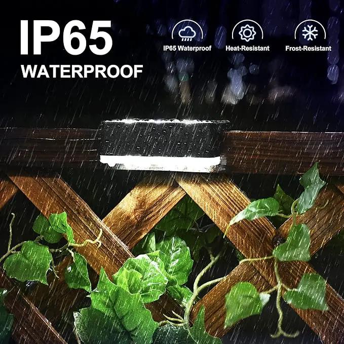SOLPEX Solar Fence Lights, 6 LEDs Solar Lights Outdoor Waterproof Solar Powered for Deck, Stair, Front Porch, Balcony, Walkway, Garden, Yard, Patio, Pool Decor, IP65 Waterproof (4 Pack, Cold White) by GreenHaven Gardens