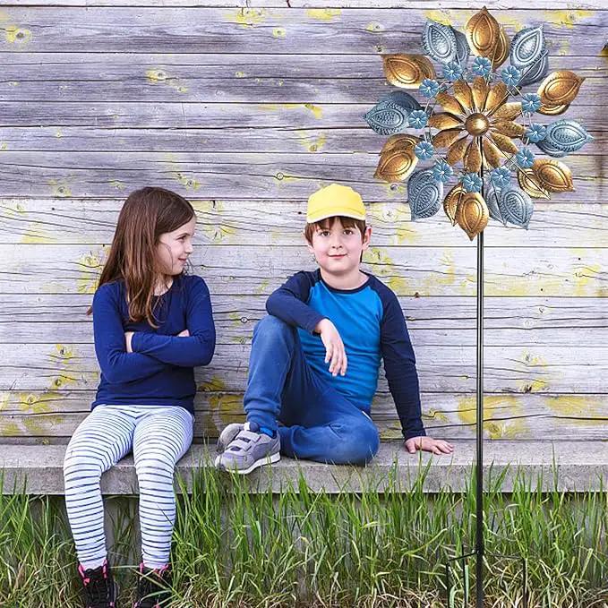 Decoroca Outdoor Wind Spinners - 72in Metal Sculpture, Classic 360° Kinetic Spinner by GreenHaven Gardens