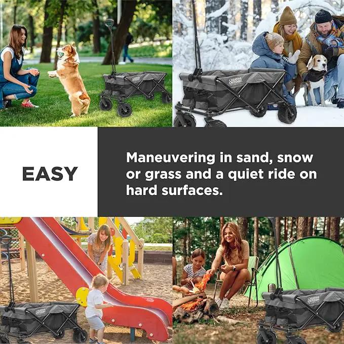 Creative Outdoor Original Folding Wagon All-Terrain Wheels by GreenHaven Gardens