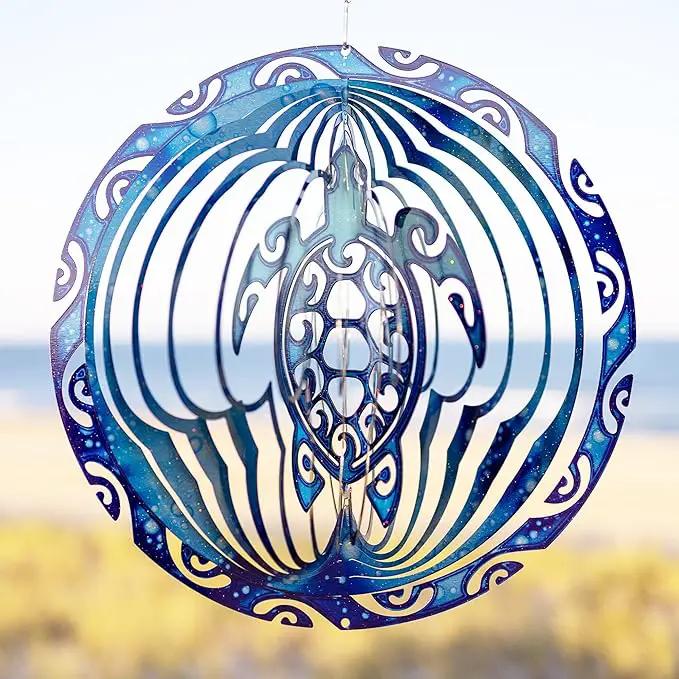 VP Home Tribal Turtle Kinetic Wind Spinners for Yard and Garden Wind Spinner Outdoor Metal Large Hanging Turtle Decor 3D Garden Art Wind Sculpture Spinners Kinetic Art Lawn Ornaments, 12x15 inches by GreenHaven Gardens