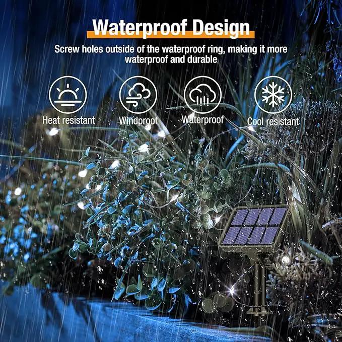 btfarm Solar String Lights for Outside - 80LED 33FT Solar Fairy Lights Outdoor Waterproof 8 Modes, Copper Wire Solar Powered Twinkle Lights for Tree Garden Christmas Wedding Party Decor, Cool White by GreenHaven Gardens