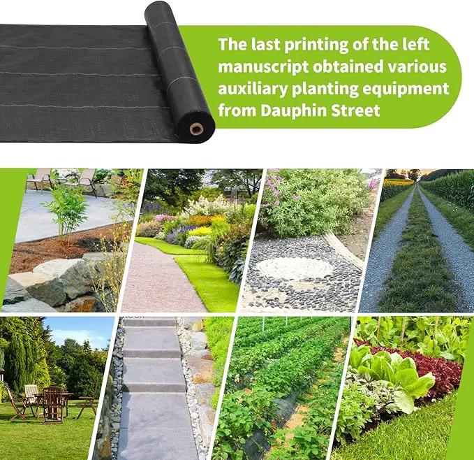 3x100ft 3.2OZ, Weed Barrier Landscape Fabric Heavy Duty, Woven Weed Control Fabric, High Permeability Good for Flower Bed, Geotextile Fabric Underlayment, Driveway (2.6ft*100ft) by GreenHaven Gardens