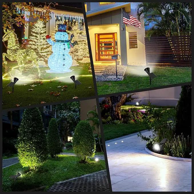 Solar Spot Lights Outdoor, 21 LEDs Solar Outdoor Lights Auto On/Off with 3 Modes, IP67 Waterproof Solar Yard Spotlight Landscape Lighting Garden Wall Lights, 2-in-1 Solar Powered Lights, 2Pack by GreenHaven Gardens