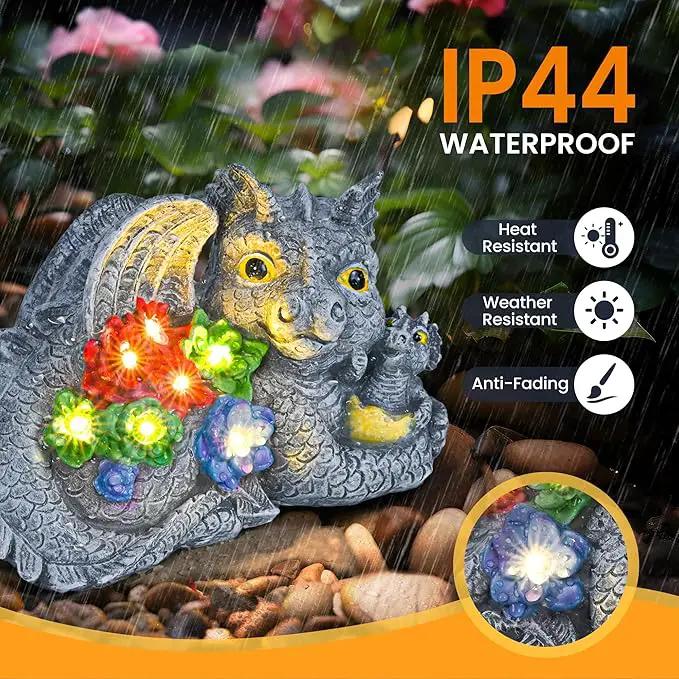 GIGALUMI Solar Garden Statues Dragon Statue Figurine Lights for Outside, Garden Decor Yard Decorations Outdoor for Mom, Women Housewarming Birthday Gifts by GreenHaven Gardens