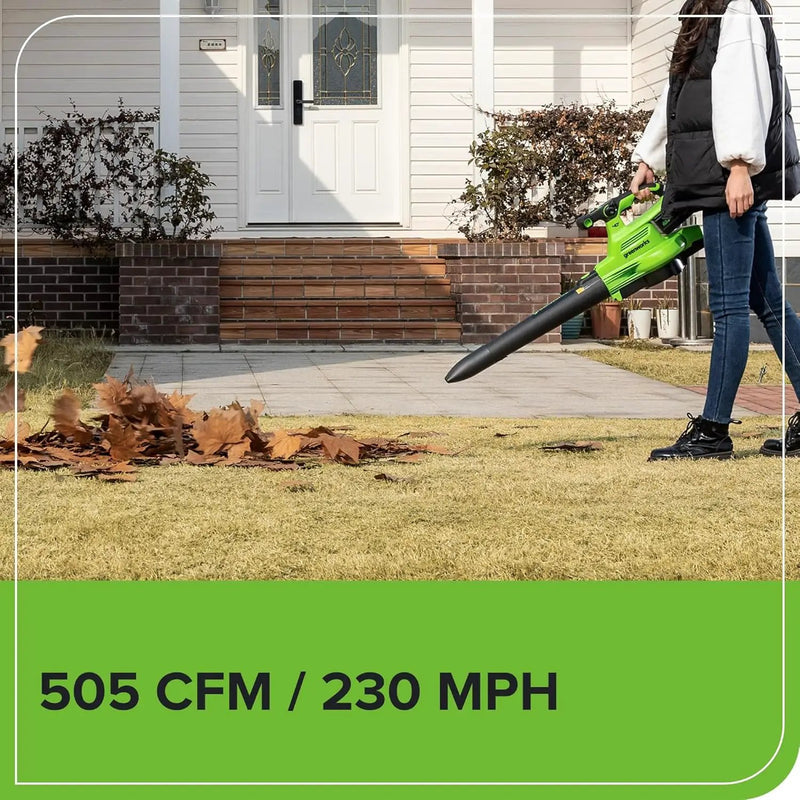 Greenworks 40V (230 MPH / 505 CFM) Cordless Brushless Leaf Blower/Vacuum with Bag, High Power, Lightweight & Quiet for Yard Debris Cleanup, Battery and Charger not included by GreenHaven Gardens