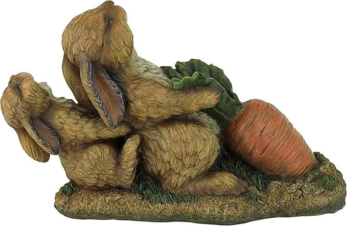 Design Toscano The Carrot Crew Rabbit Statue, Multicolored by GreenHaven Gardens