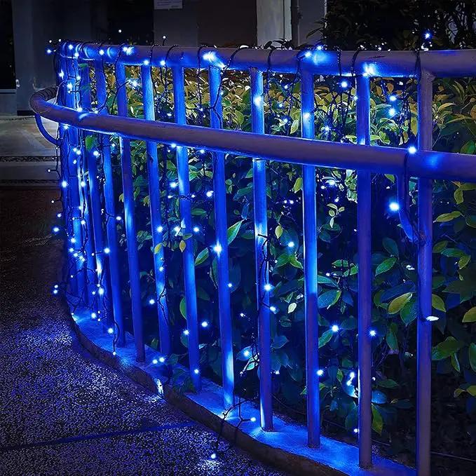 2 Pack Blue Solar Christmas Lights Outdoor Waterproof, Each 42.7 ft 100 LED Solar Powered String Lights, 8 Modes Solar Twinkle Lights for Garden Yard Patio Tree Porch Christmas Decorations by GreenHaven Gardens