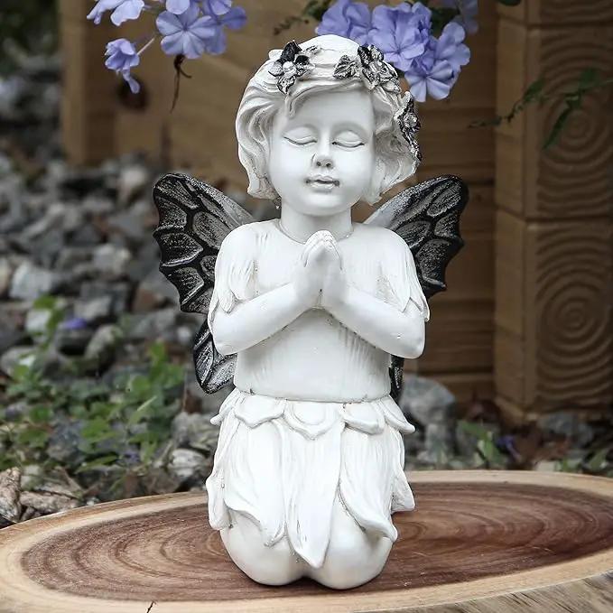 Leekung Angel Statues for Garden Decor - with Solar Powered Light Angel Garden Statues Outdoor Garden Sculptures & Statues Angels Figurines Memorial Praying Sculpture for Patio Lawn Yard Porch Gifts by GreenHaven Gardens