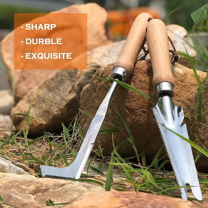 SHANFEEK Weed Puller Crack Weeder Weed Remover Tool for Yard Hoe Gardening Tools Stainless Steel One-Piece Molding (I-Type) by GreenHaven Gardens