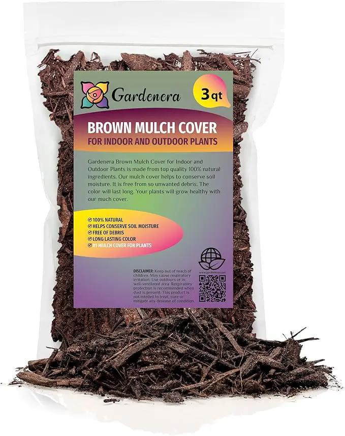 Brown Mulch - Create a Polished and Professional Outdoor Space - 3 QUARTS by GreenHaven Gardens