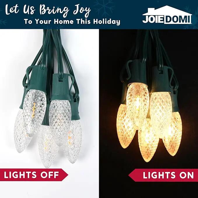 Joiedomi 30.75FT C9 Christmas Pathway Marker Lights, 24 LED Strawberry Stake Warm White Outdoor Faceted Walkway Decor with Connectable for Holiday Xmas Yard Garden Lawn by GreenHaven Gardens
