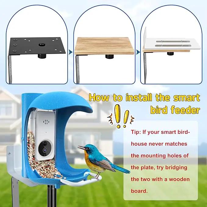 Ottsuls Bird Feeder Pole, 109 Inch Heavy Duty Bird House Pole Kit for Outdoors, with 5-Prong Base Feeding Station for Wild Birds Watching, Adjustable Feeder Stand (House Not Included) by GreenHaven Gardens