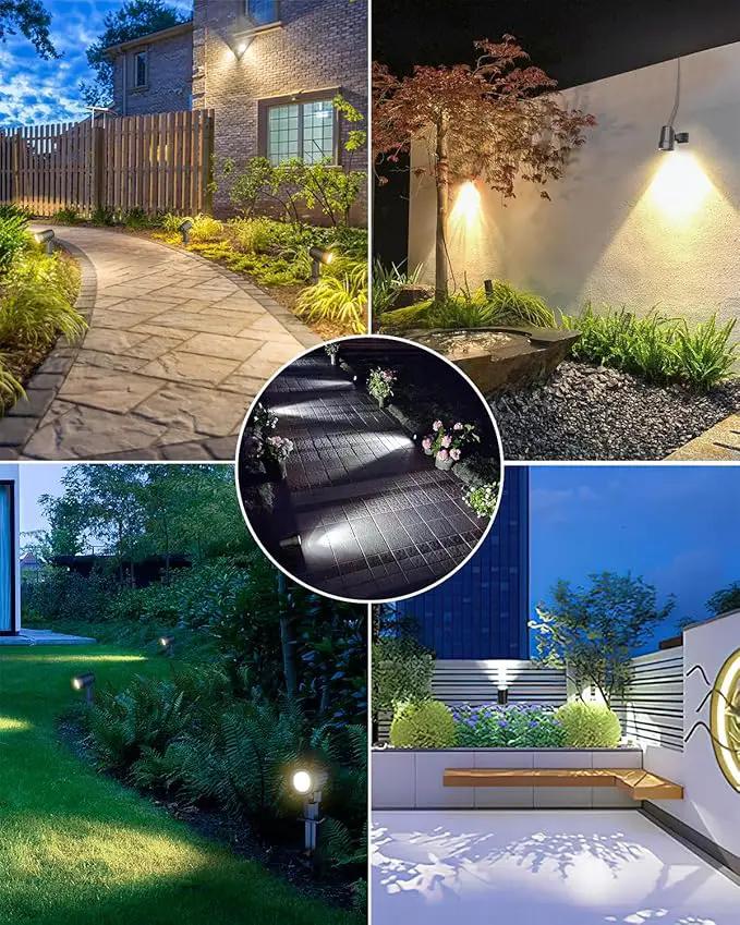 CLY 6 in 1 Solar Spotlights Landscape Outdoor Garden, Solar Spotlights IP66 Waterproof Landscape Lighting with Remote 18M Cable for Garden, Lawn, Patio, 2700K/4000K/6500K by GreenHaven Gardens