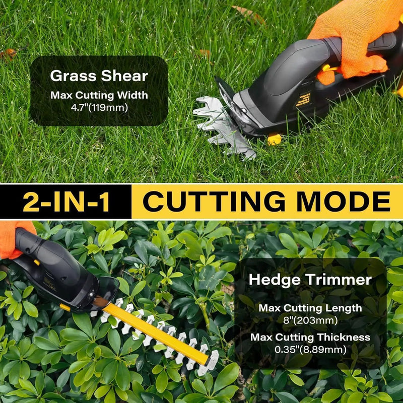 Hedge Trimmer Cordless for DEWALT 20V MAX Battery, 1500RPM Grass Trimmer Electric Hedge Trimmer, 2 in 1 Design for Yard, Garden, Lawn Care(Battery Not Included) (Black) by GreenHaven Gardens