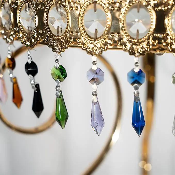 HDCRYSTALGIFTS 40pcs Rainbow Colors Crystal Icicle Pendant Chandelier Teardrop Prisms Drops Lamp Candle Holders Curtain DIY Parts,38mm by GreenHaven Gardens